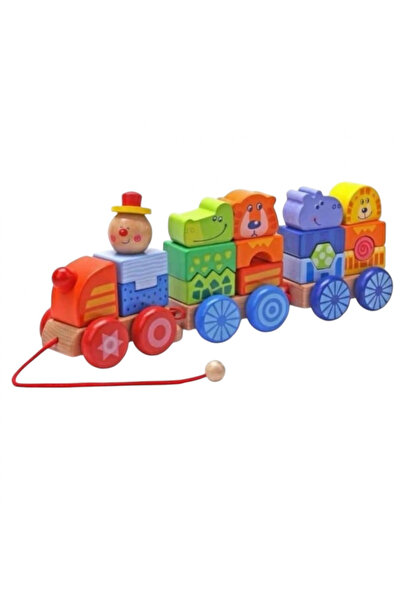 Krista Trenuleț din lemn masiv - Set Circus Circus cu 21 de piese