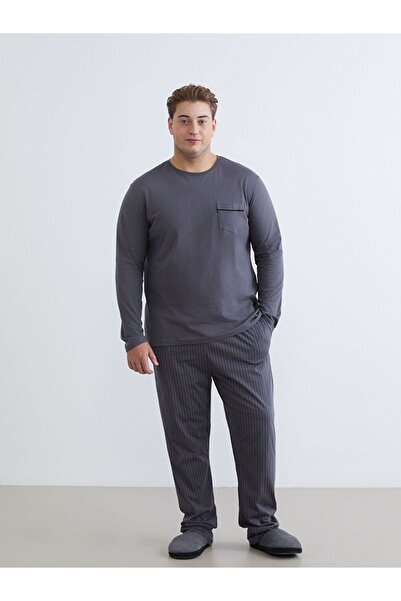 LC Waikiki Büyük Beden Standart Kalıp Erkek Pijama Takımı