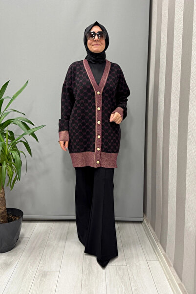 Ghisa Hırka Siyah-Mürdüm 26KOBHRK3083