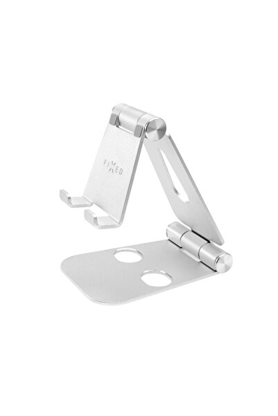 FIXED Πτυσσόμενη βάση γραφείου, Universal Screen για τηλέφωνο/tablet, μινιμαλιστικός σχεδιασμός αλουμινίου, ασημί