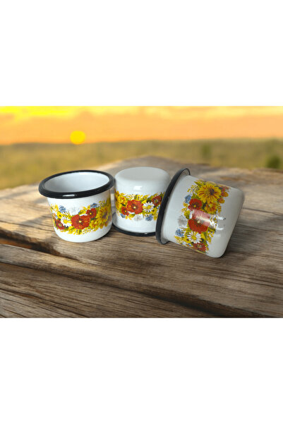 Emailul Medias Enameled coffee cup, flower decoration
