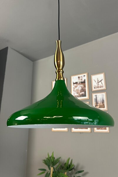 Bamyum Champion Yeşil Eskitme Simya Başlık Tekli Avize Sarkıt Salon Mutfak Butik Lamba Aydınlatma Avizeler