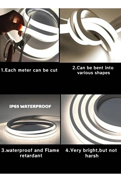 Generic LED Strip Light, 5M Warm White LED Neon Light 12V Rope Light Atmosphere Light Strip Cuttable