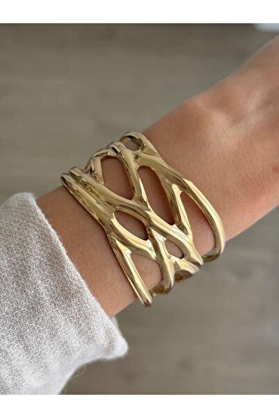 İREM YILDIZ Zarif Sarmal Model Gold Kelepçe