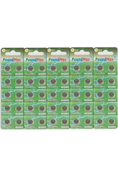 PoundMax 50 adet AG13 LR44 1,5 V Alkalin Düğme Pil