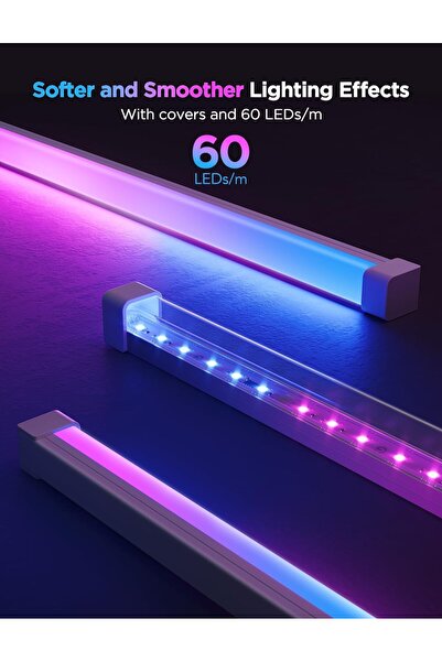 Govee RGBIC LED Strip Lights 5M with Covers, Smart LED Lights Work with Alexa and Google Assistant