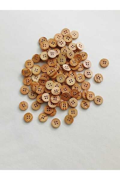 Tasarım Wooden Button Olive Wood 1.5 cm Diameter 20 Pieces.