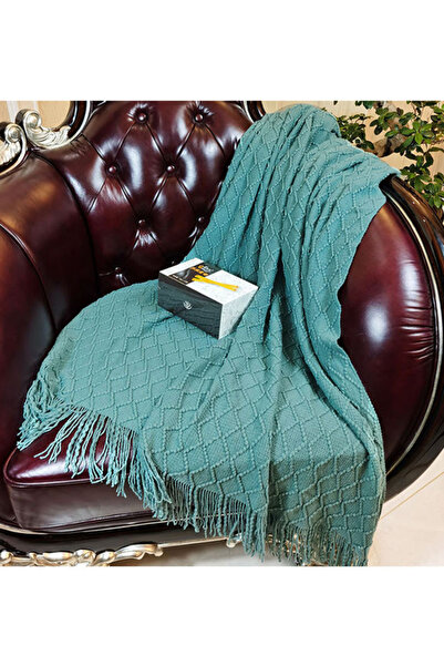 HALAMODO Green Sofa Blanket Set 127x173cm
