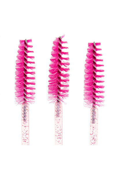 zola Set of 50 eyebrow brushes, disposable, length 9.5 cm, pink