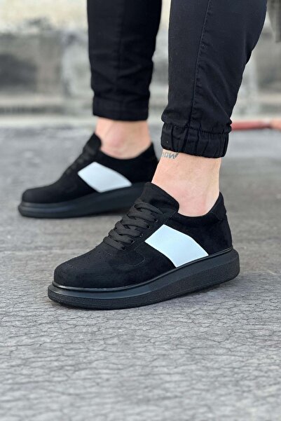 Zapatos Wg011 Men's Casual Lace-Up Suede Sports Sneaker Shoes Sst - Black/White