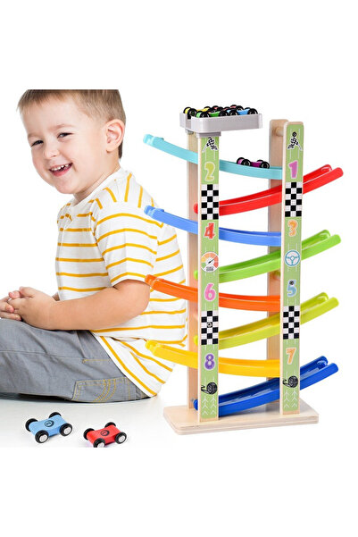 Krista Pistă de lemn cu 8 niveluri și mașini de raliu