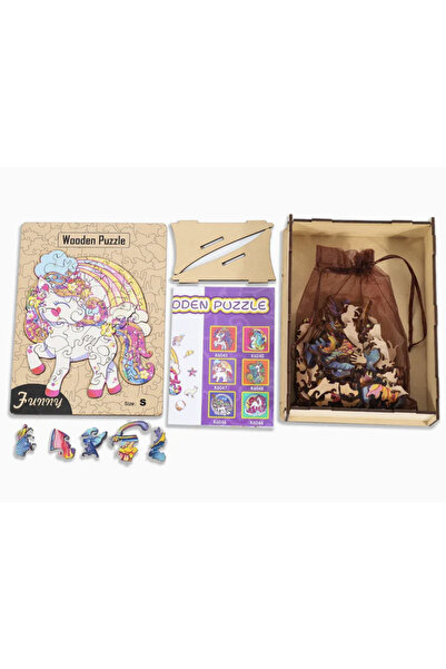 Krista Puzzle mandala din lemn, Unicorn, 220 piese, 30 cm
