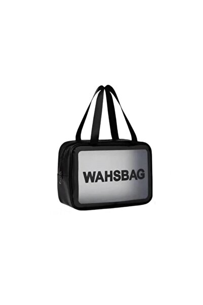 zola Cosmetic storage bag, waterproof, with zipper and handle, translucent visor, black, 30x21x12 cm