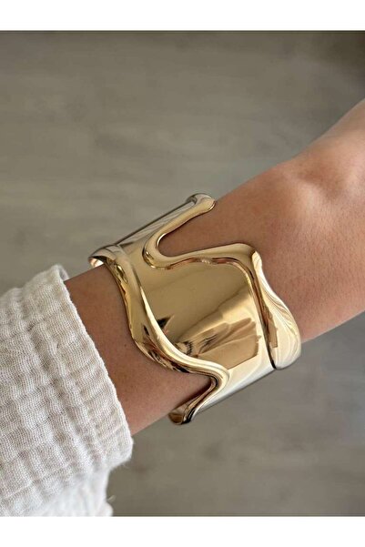 İREM YILDIZ Parlak Gold Modern Kelepçe
