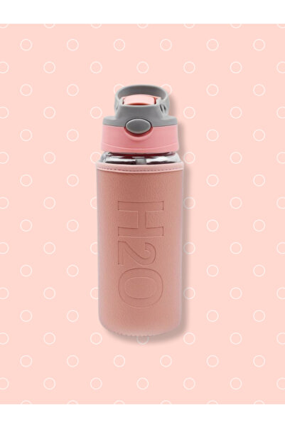 Tohana H2O Glass Flask with Leather Cover and Straw 500 ml