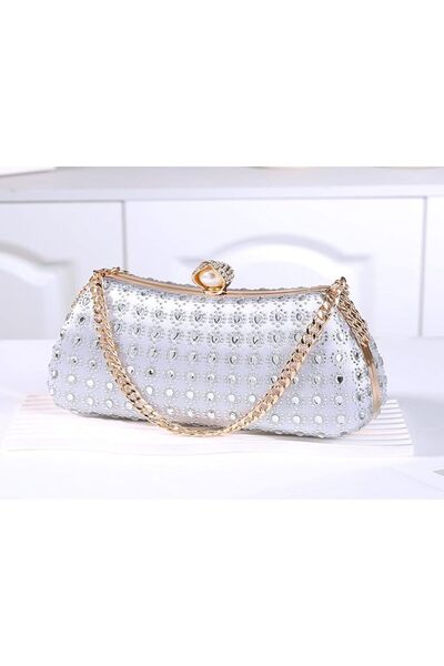 Amigo Women's glittery embellished handbags with shoulder chain, sparkly evening bags for parties