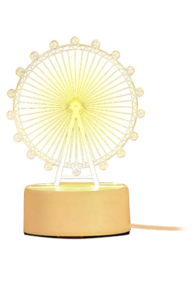 HALAMODO مصباح ليلي ثلاثي الأبعاد باللون البيج/الشفاف، مقاس 100×40 مم