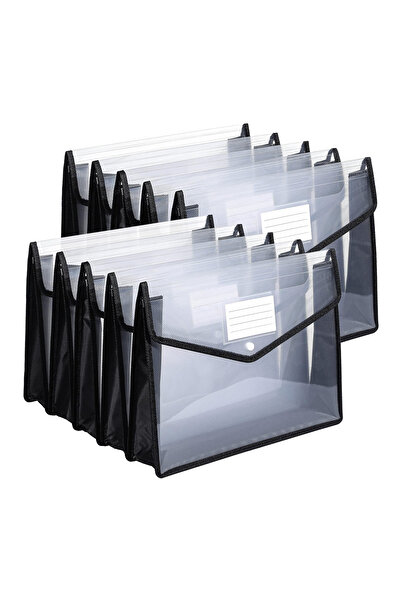 Blythornix A4 Size Expanding File Folders with Snap Closure, Document Bag, Mesh Pockets Organizer, File Jackets