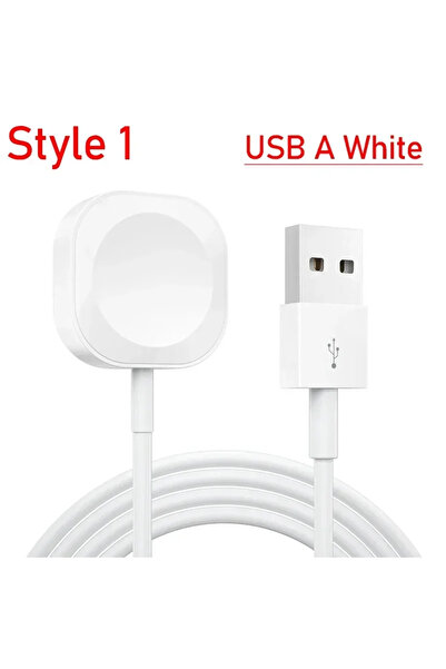 choice2 شاحن لاسلكي مغناطيسي أبيض من نوع VIKEFON USB-A لساعات سلسلة 10 وS9 و8...