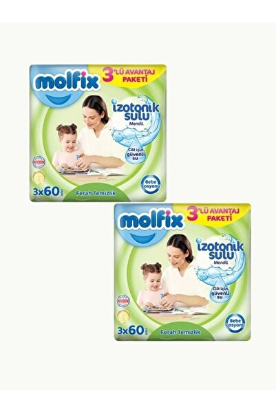 Molfix İzotonik Sulu Mendil Ferah 60 Lı x3 Adet (2 Adet)