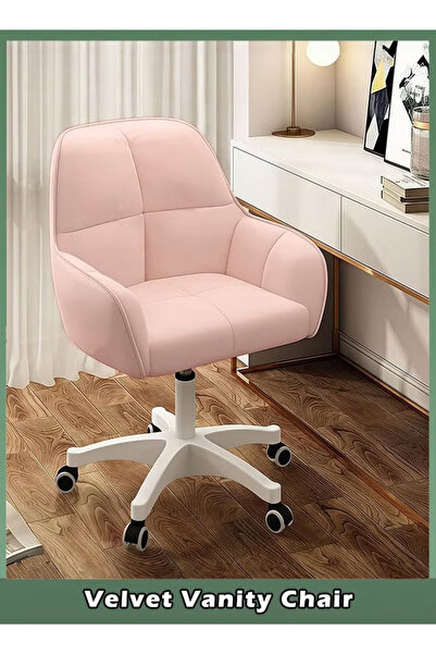 Generic Makeup chair, luxurious adjustable height, elegant home office chair, ivory