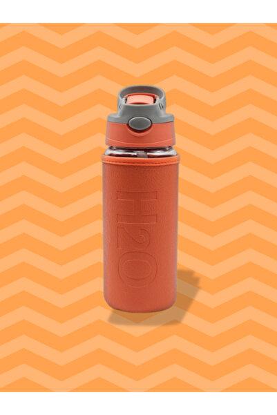 Tohana H2O Glass Flask with Leather Cover and Straw 500 ml