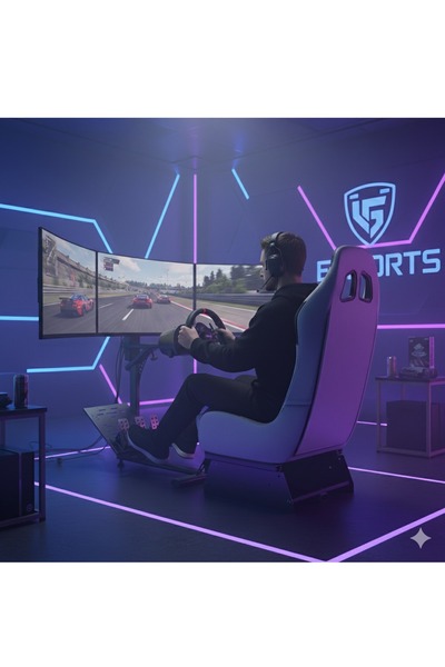 FlashHawk Racing Wheel Stand with Seat, Racing Gaming Chair Driving Cockpit for All Logitech G923 | G29 | G920