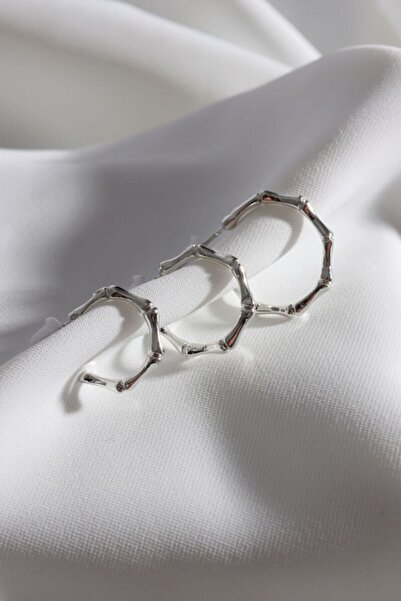 LA PERRY ACCESSORIES طقم أقراط فضية للسيدات مكون من 3 قطع