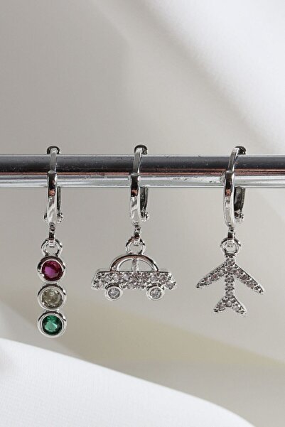 LA PERRY ACCESSORIES Vip Collection 3-Piece Silver Hoop Earrings