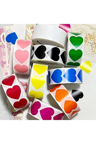 OBRO Rolă de 500 de autocolante în formă de inimă – Etichete autoadezive din ...