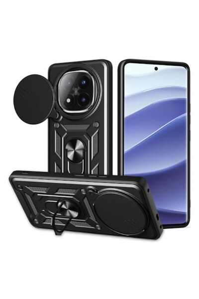 Stef's Cat Husa pentru Xiaomi Redmi Note 14 Pro+ 5G, CamShield, Neagra