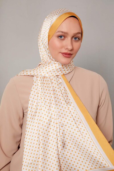 Levidor Oranj Halkalı Benek Desen Angel Şal