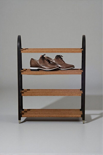 ehven 4 Raflı Masif Siyah Sert Plastik,Ahşap Dekoratif,Fonsiyonel,Çok Amaçlı,...