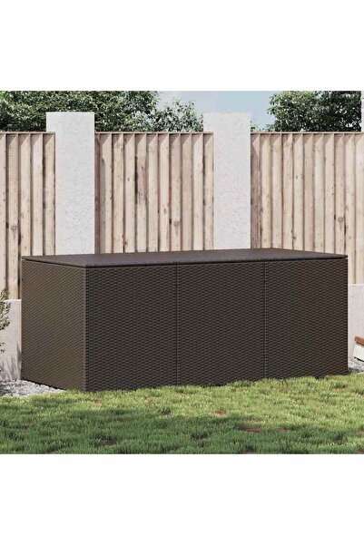 vidaxl Garden Storage Box Poly Rattan 180x90x70 cm Brown