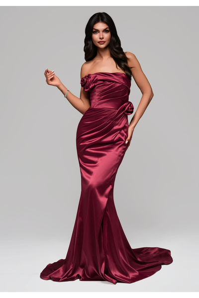 OMBRE Evening dress LA-OM-DLR144 - dark red