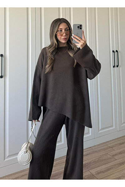 My Blog Brown Cross Knitwear Set - 04586