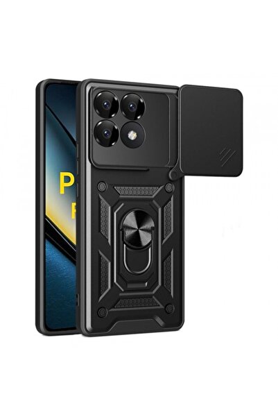 Stef's Cat Husă de telefon pentru Xiaomi Poco F6 Pro, CamShield, Neagră