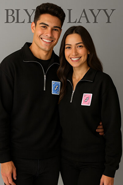 BLYDE LAYY Combinație de cuplu de hanorace Game Cards cu imprimeu