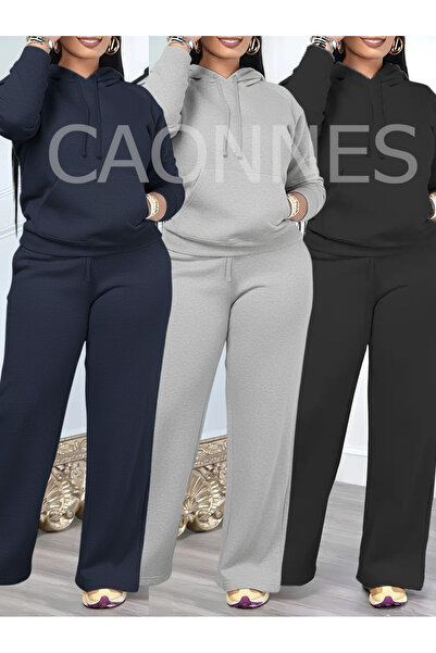 yx yustex sport Şardonlu Kışlık Kadın 3 Adet Siyah + Gri+Lacivert Eşofman Alt...