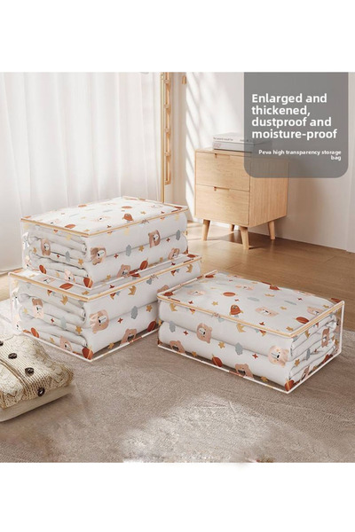 Generic Clear Clothes Storage Bags Storage Bag with Zipper Large Capacity Organizers 70×50×24cm