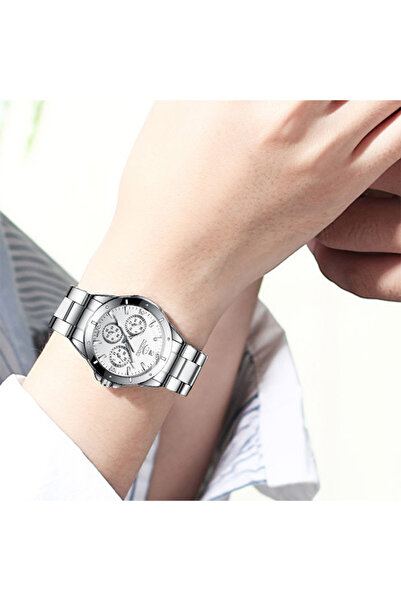 Youtrico CHENXI Ladies wristwatch,Chronograph Watch - Silver, White Dial,Life Waterproof