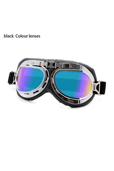 Choice8 black-Colour lenses Retro Vintage Pilot Goggles Motor Protective Gear...