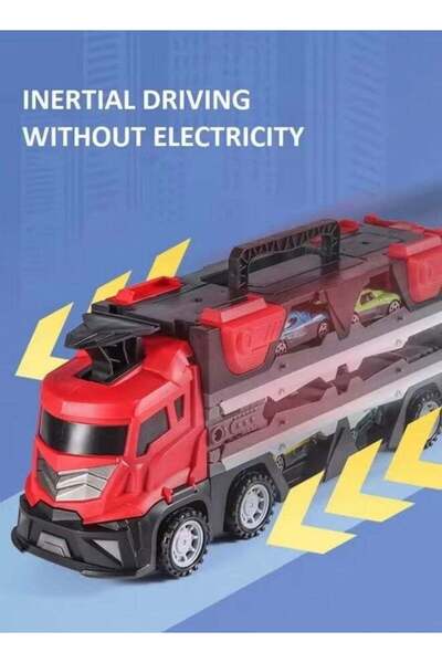 Generic Kids Catapult Railcar Toys,Race Track Transport Truck & 12 Die-Cast Metal Toy Cars,Foldable 3 Layer