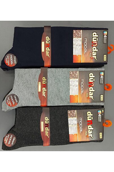 Dündar Plus 4124 Men's Modal Lycra Seamless Socks 12 Pieces