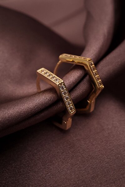 LA PERRY ACCESSORIES White Jewelled Quadrilateral Gold Hoop Earrings