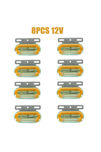 Choice 8pc 12V Yellow 12v 24v Led Side Marker Warning Lights Trailer Trucks C...