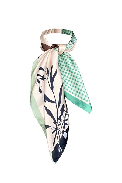 Bolder Шарф Classic зелений/коричневий фуляр 70*70 см