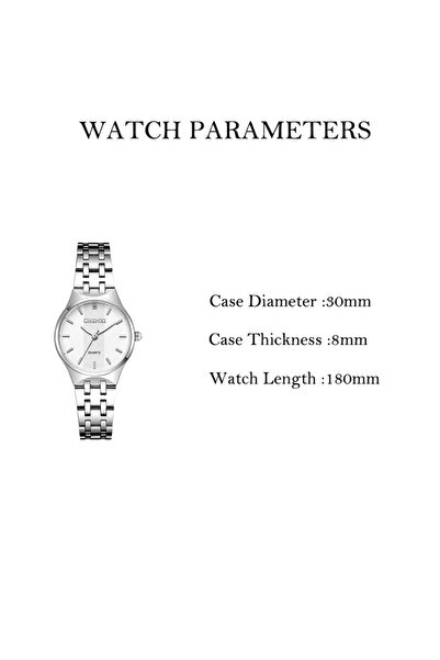 Youtrico CHENXI Ladies wristwatch Professional Watch - Silver, White Face,Life Waterproof