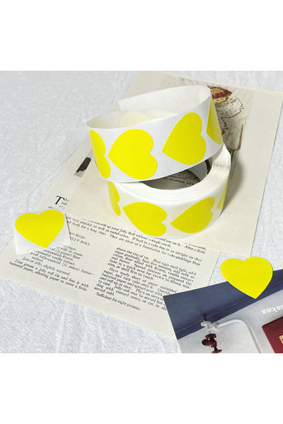 OBRO Rolă de 500 de etichete autoadezive în formă de inimă – Etichete autoade...