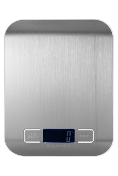 HALAMODO ميزان مطبخ إلكتروني صغير فضي اللون لوزن الطعام